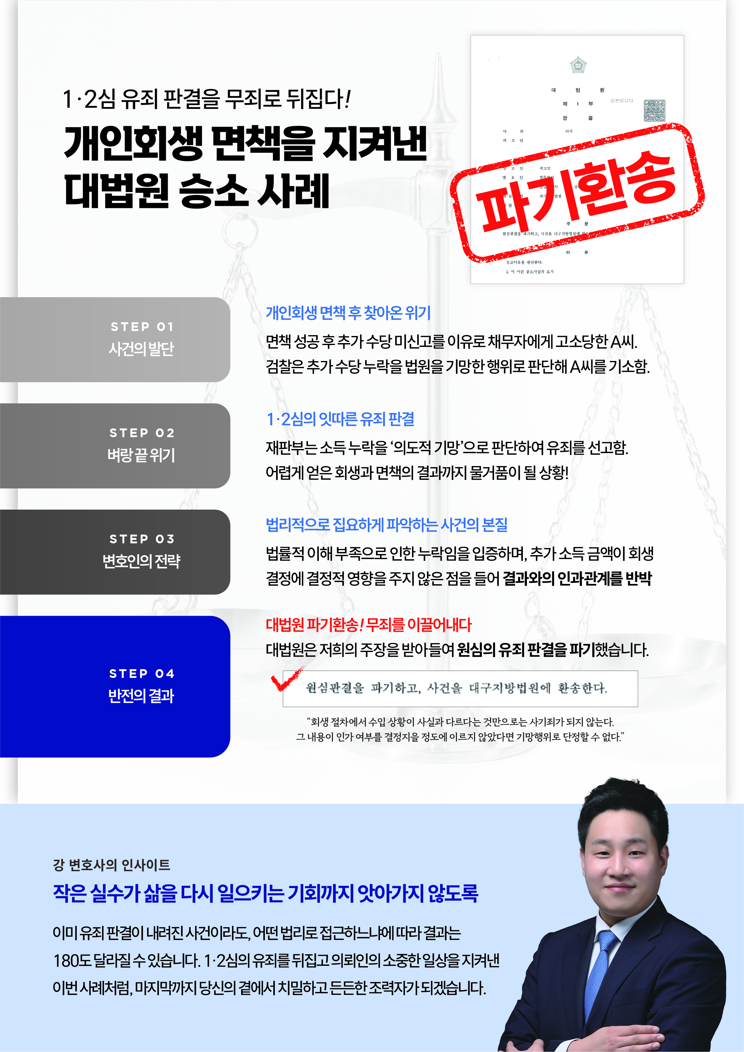 개인회생 면책 대법원 파기환송 승소 사례